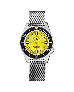 Men's Army Diver Stainless Steel Yellow Dial Watch
