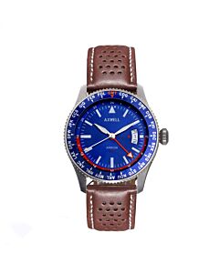 Mens-Arrow-Genuine-Leather-Blue-Dial-Watch