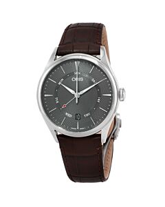 Men's Artelier Calfskin Leather Grey Dial Watch
