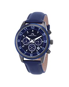Men's Arthur Chronograph Genuine Leather Blue Dial Watch
