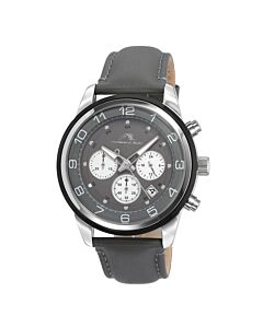 Men's Arthur Chronograph Genuine Leather Grey Dial Watch