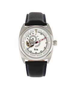Men's Astro Leather Silver (Open Heart) Dial Watch