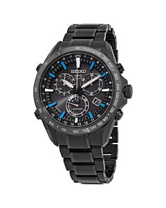 Men's Astron Chronograph Stainless Steel Black Dial Watch
