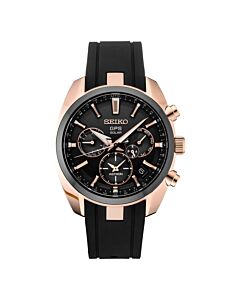 Men's Astron Silicone Black Dial Watch