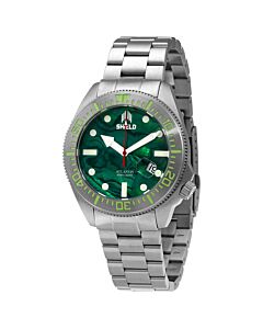 Men's Atlantis Stainless Steel Teal Abalone Dial Watch