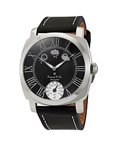 Men's Atmosphere Leather Black Dial Watch