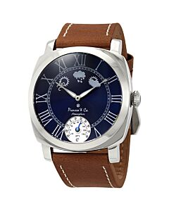 Men's Atmosphere Leather Navy Blue Dial Watch