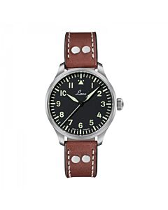 Men's Augsburg 39mm Automatic Leather Black Dial Watch