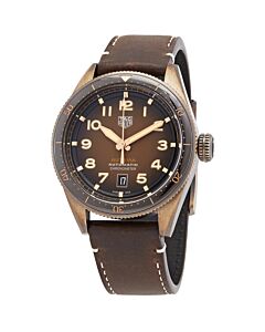 Men's Autavia (Calfskin) Leather Brown Dial Watch