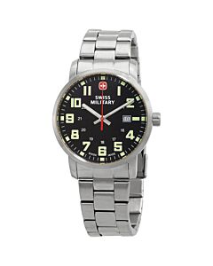 Men's Avenue Stainless Steel Black Dial Watch