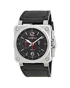 Men's Aviation Chronograph (Calfskin) Leather Black Dial Watch