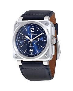 Men's Aviation Chronograph (Calfskin) Leather Blue Dial Watch