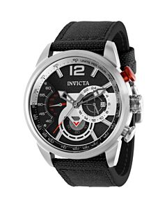 Men's Aviator Chronograph Nylon Black Dial Watch