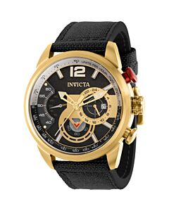 Men's Aviator Chronograph Nylon Black Dial Watch