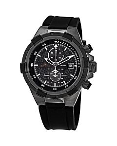 Men's Aviator Chronograph Silicone Black Dial Watch