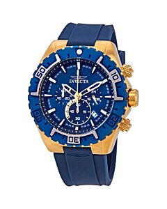 Men's Aviator Chrono Blue Silicone and Dial 18K GP Stainless Steel