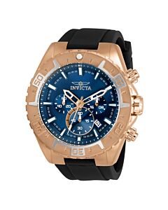 Men's Aviator Chronograph Silicone Blue Dial Watch