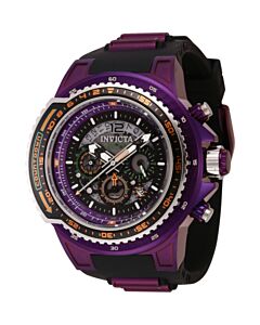Men's Aviator Chronograph Silicone Purple Dial Watch