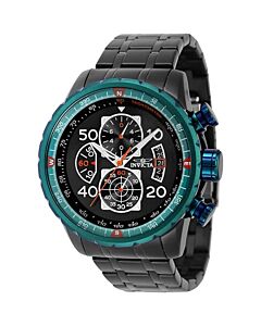 Men's Aviator Chronograph Stainless Steel Black Dial Watch