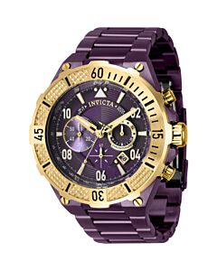 Men's Aviator Chronograph Stainless Steel Purple Dial Watch