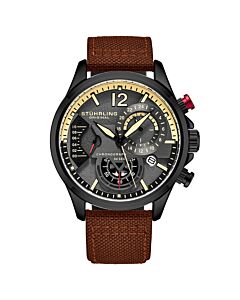 Men's Aviator Chronograph Leather Grey Dial Watch