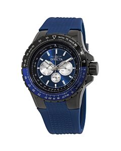 Men's Aviator Silicone Blue and Black Dial Watch