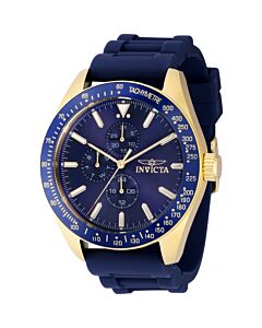 Men's Aviator Silicone Blue Dial Watch