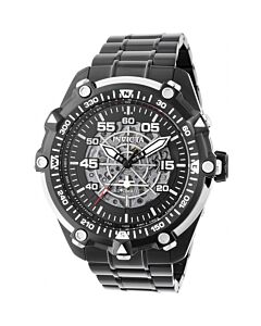 Men's Aviator Stainless Steel Black Dial Watch