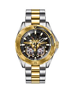 Men's Aviator Stainless Steel Two-tone (Black and Gold-tone) Dial Watch