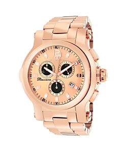 Men's Baccara XL Chronograph Stainless Steel Rose Gold-tone Dial Watch