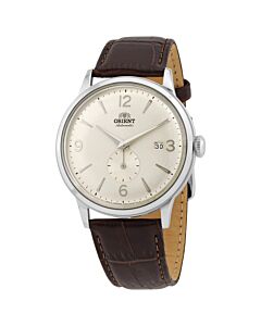 Men's Bambino Leather Beige Dial Watch