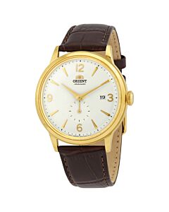 Men's Bambino Leather White Dial Watch
