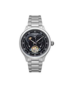 Men's Baron Stainless Steel Black Dial Watch
