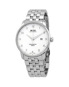 Men's Baroncelli Stainless Steel White Dial Watch