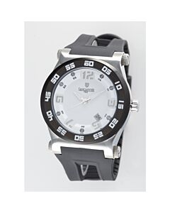 Men's Barreto Solo Tempo Vulcanized Black Rubber White Dial Watch