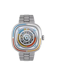 Men's "Bauhaus Inspired" Stainless Steel White Dial Watch