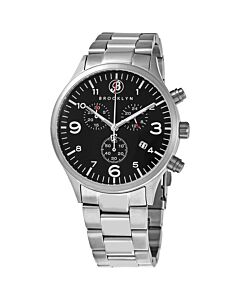 Men's Bedford Brownstone II Chronograph Stainless Steel Black Dial Watch
