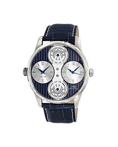 Men's Benedict Genuine Leather Blue Dial Watch