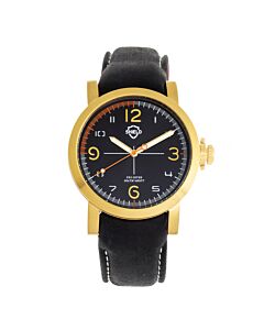 Men's Berge Leather Black Dial Watch