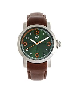 Men's Berge Leather Green Dial Watch