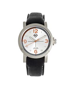 Men's Berge Leather Silver Dial Watch