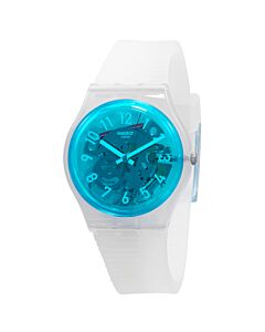 Men's BIANCO Silicone Brilliant Blue "Pool" Effect Dial Watch