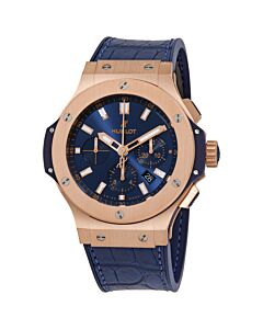Men's Big Bang Chronograph Rubber with a Blue (Alligator) Leather Top Blue Dial Watch