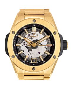 Men's Big Bang Integral Time Only 18kt Yellow Gold Transparent Dial Watch
