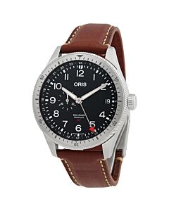 Men's Big Crown Calfskin Leather Black Dial Watch