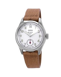 Men's Big Crown Pointer Date Leather White Dial Watch