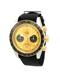 Men's Black Bay Chronograph Fabric Champagne Dial Watch