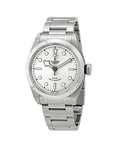 Mens-Black-Bay-Stainless-Steel-Silver-Dial-Watch