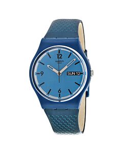 Men's Blue Bottle Leather Blue Dial Watch