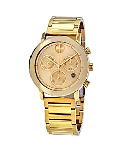 Men's Bold Chronograph Stainless Steel Gold Dial Watch